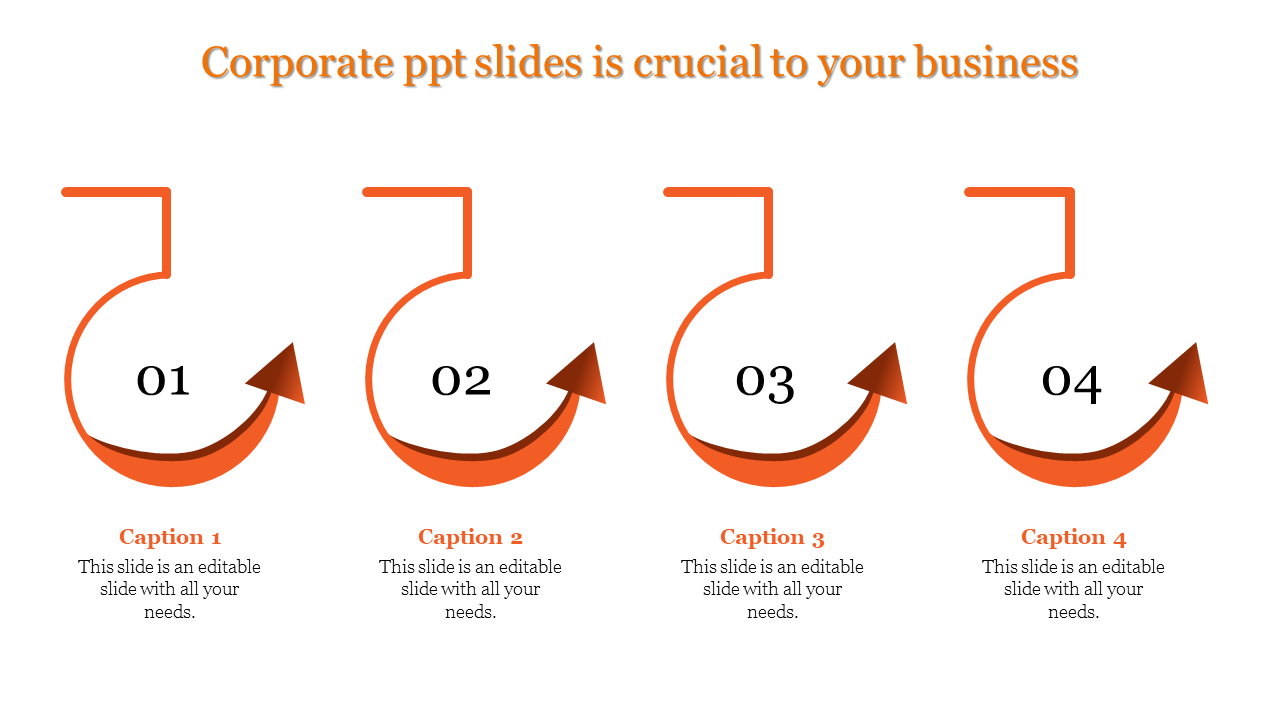 Attractive Corporate PPT Slides With Four Nodes